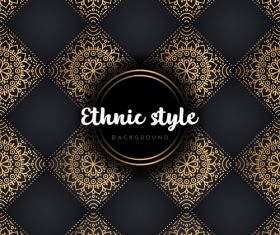 Golden with black ethnic styles background vector 08
