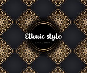 Golden with black ethnic styles background vector 09