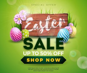 Green easter sale special offer vector