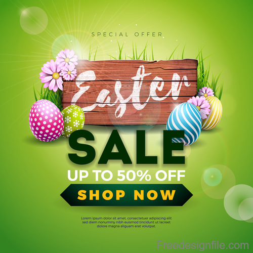 Green easter sale special offer vector