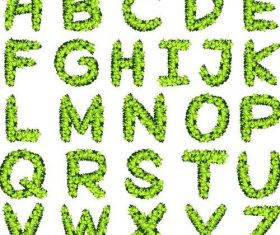 Green grass alphabet with numbers vector