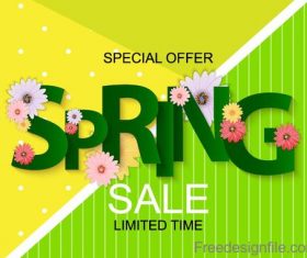 Green styles sprine sale design vector