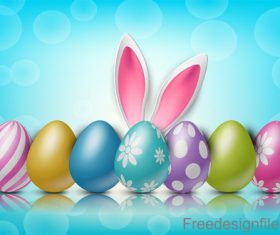 Halation background with easter design vector 03