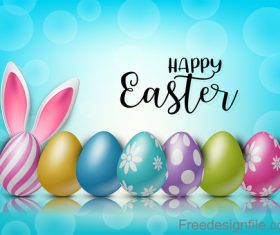 Halation background with easter design vector 04