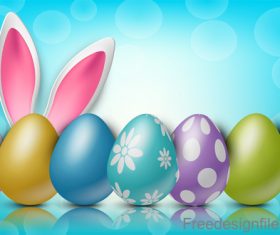 Halation background with easter design vector 05