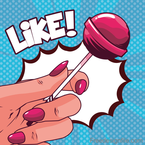 Hand with Lollipop cartoon design vector