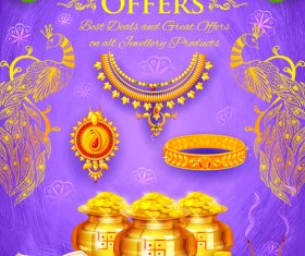 Happy Diwali festival poster with flyer template vector 05