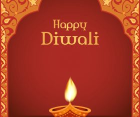 Happy Diwali greeting card vector