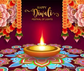 Happy diwali festival of night vector design 01