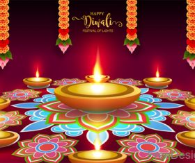 Happy diwali festival of night vector design 02