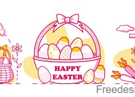 Happy easter illustration design vector 01