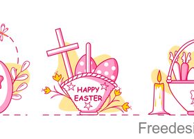 Happy easter illustration design vector 02