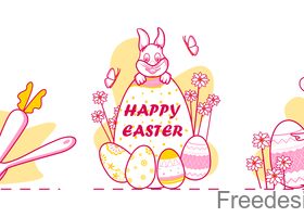 Happy easter illustration design vector 03
