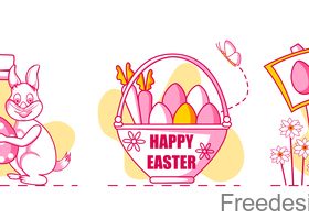 Happy easter illustration design vector 04