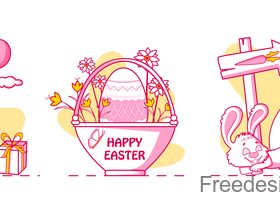 Happy easter illustration design vector 07