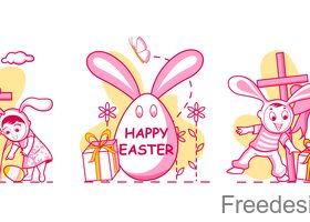 Happy easter illustration design vector 10