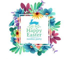 Happy easter sunday party background vector