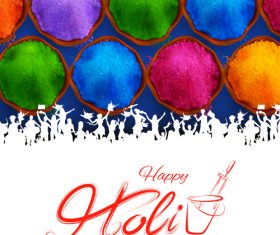 Happy holi celebration flyer template vector 04
