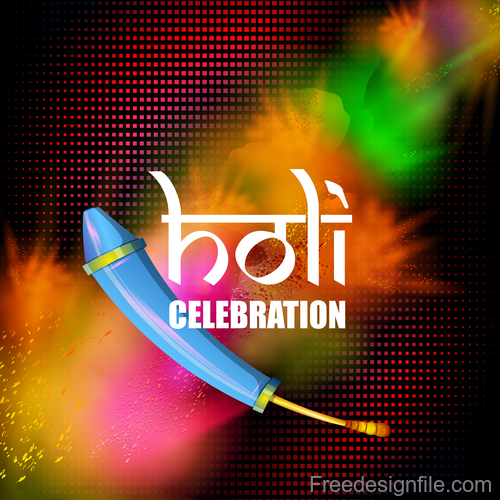 Holi festival celebration vector design 03