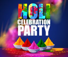 Holi festival party background design vector 01