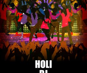 Holi festival party background design vector 03