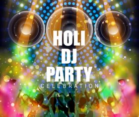 Holi festival party background design vector 04