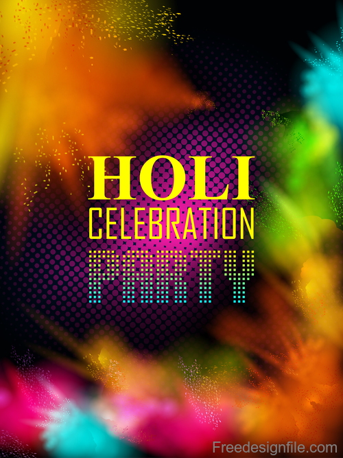 Holi festival party background design vector 06
