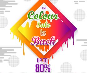 Holi festival sale discount poster template vectors 01