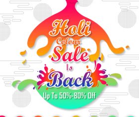 Holi festival sale discount poster template vectors 02