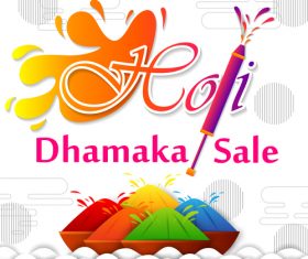 Holi festival sale discount poster template vectors 03