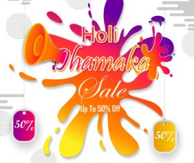 Holi festival sale discount poster template vectors 04