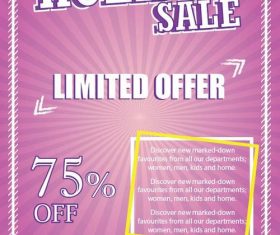 Holiday sale flyer template design vector 05