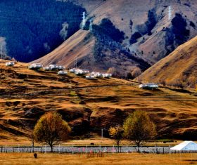 House on the hillside Stock Photo