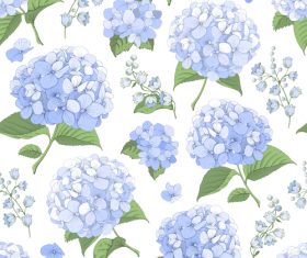Hydrangeas seamless pattern vector design 03