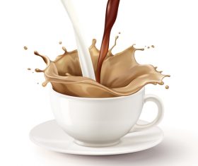 Instant milk tea flyer vector illustration