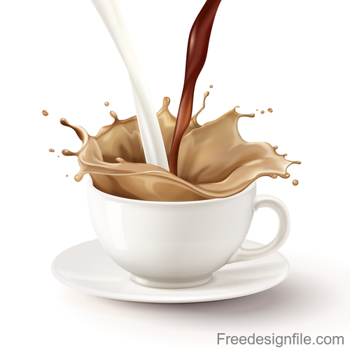 Instant milk tea flyer vector illustration