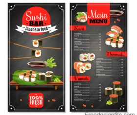 Japaneese sushi with food menu template vector