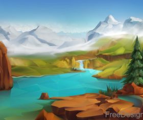 Landscape nature vector background