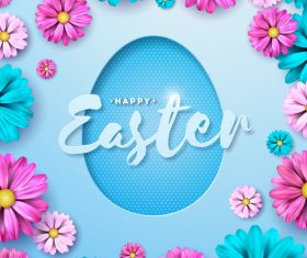 Light blue easter card vectors 01