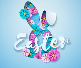 Light blue easter card vectors 02