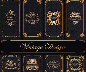 Luxury decor card vintage vector 02