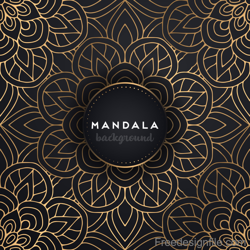 Mandala decorative pattern with luxury background vector 01