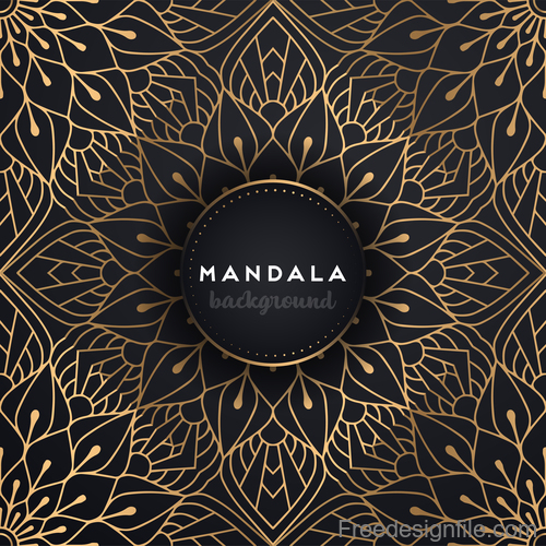 Mandala decorative pattern with luxury background vector 02