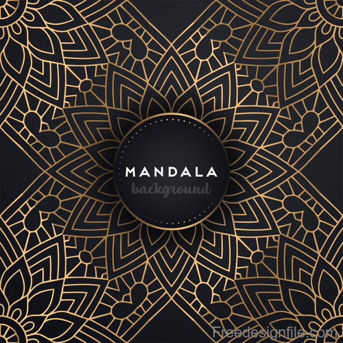 Mandala decorative pattern with luxury background vector 03