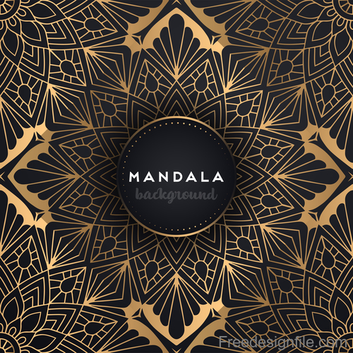 Mandala decorative pattern with luxury background vector 04