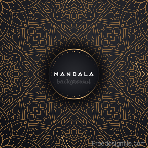 Mandala decorative pattern with luxury background vector 05