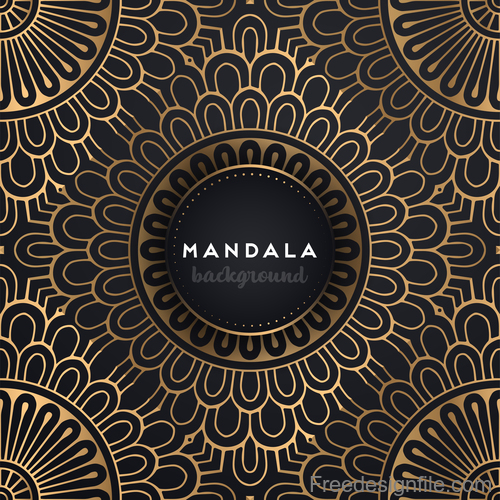 Mandala decorative pattern with luxury background vector 06