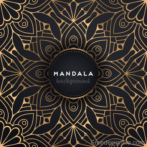 Mandala decorative pattern with luxury background vector 07