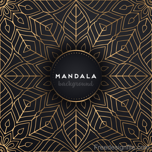 Mandala decorative pattern with luxury background vector 08