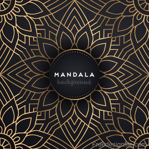 Mandala decorative pattern with luxury background vector 09